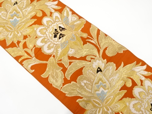 アンティーク　唐花織り出し袋帯（材料）